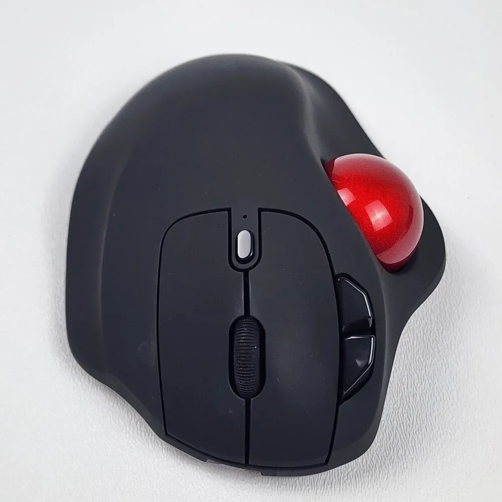 Nulea M511 Wireless Trackball Mouse Rechargeable Bluetooth USB Ergonomic Red